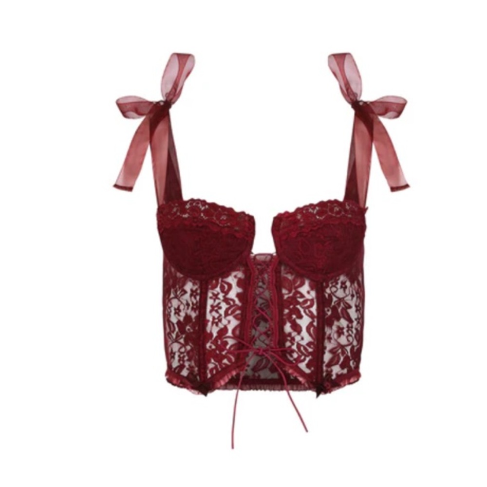 Lana Corset Top - Burgundy